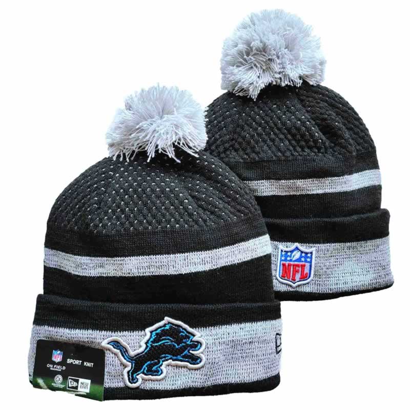 Lions Team Logo Black and White Pom Cuffed Knit Hat YD,We sell and wholesale Lions Team Logo Black and White Pom Cuffed Knit Hat YD on line form chian!